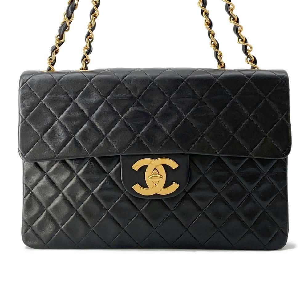 Chanel Big Matelasse Single Flap Lambskin Bag Black